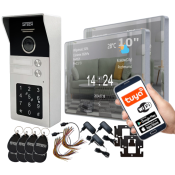 ZESTAW WIDEODOMOFONOWY 5TECH 2x VERUS PLUS(M)/84225-2 10" FullHD WiFi SZYFRATOR APLIKACJA